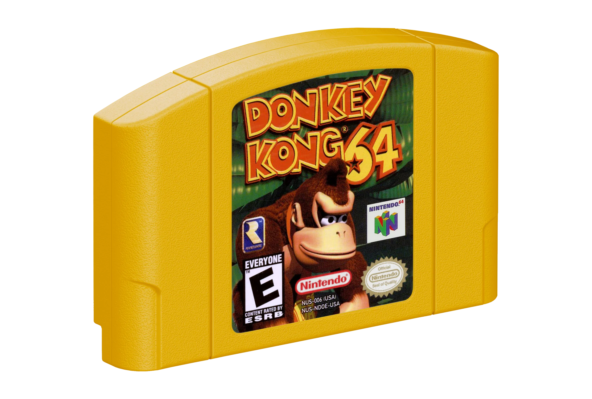 Yellow Donkey Kong 64 cartridge illustration