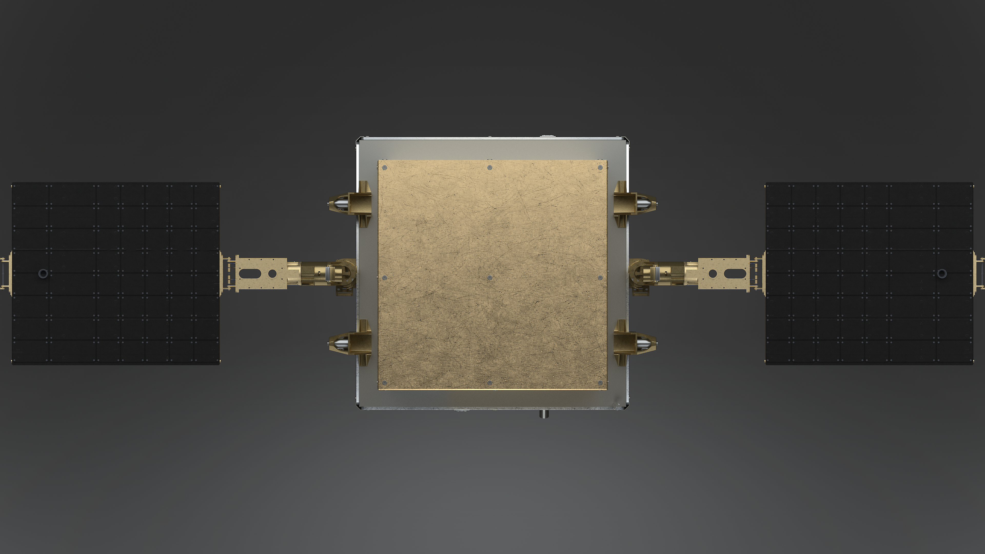 Close nadir orthographic view of PIONEER spacecraft bus